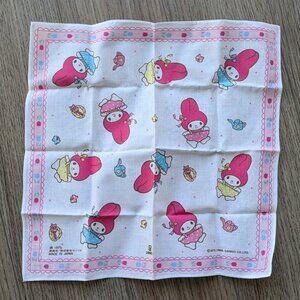 Vintage 1976 1986 Sanrio My Melody 11" x 11" cotton handkerchief